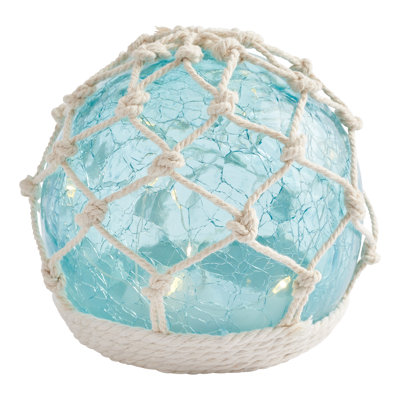 4.4"H Sea Glass Mini Orb Lighting Turqouise