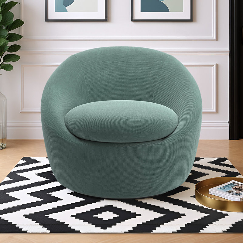 Fauteuil d'appoint pivotant en chenille Norell, Bleu