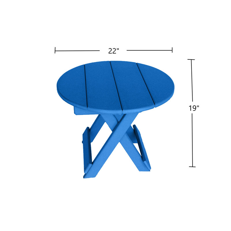 Phat Tommy Folding Patio Side Table, Blue