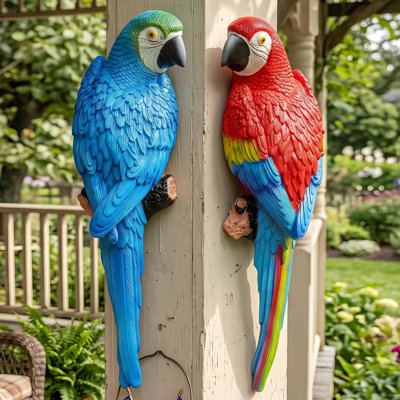 Real Tropical Hanging Parrot Decor