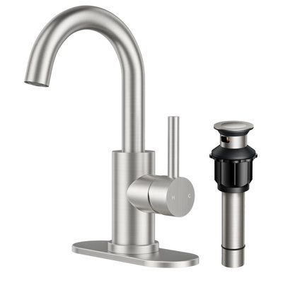 Forious® Ultra Wet Bar Sink Faucet Single Hole With 360° Swivel Spout, Single Handle Bathroom Faucet 1 Hole Or 3 Hole With Cupc Supply Line, Single Handle Bathroom Sink Faucet Bar Faucet