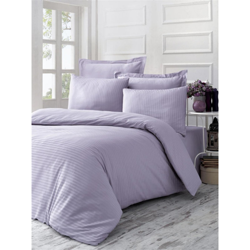 Antonio Solid Colour Duvet Cover Set with Pillowcases Included, 240 x 220 cm - 2 Pillowcases (60 x 70 cm), Blue
