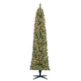 Home Heritage 7' Pencil Pine Prelit Artificial Christmas Tree 350 Color Lights