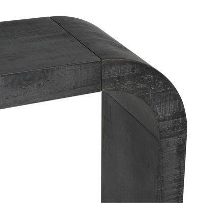 Console de 52 po en bois avec bord incurvé, texture naturelle, parfaite pour les vestibules et les salons