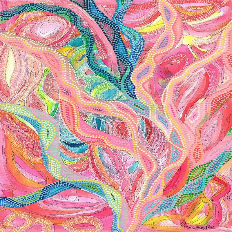Ensemble de housse de couette en microfibre DiaNoche par Sonia Begley - Coral Sunrise