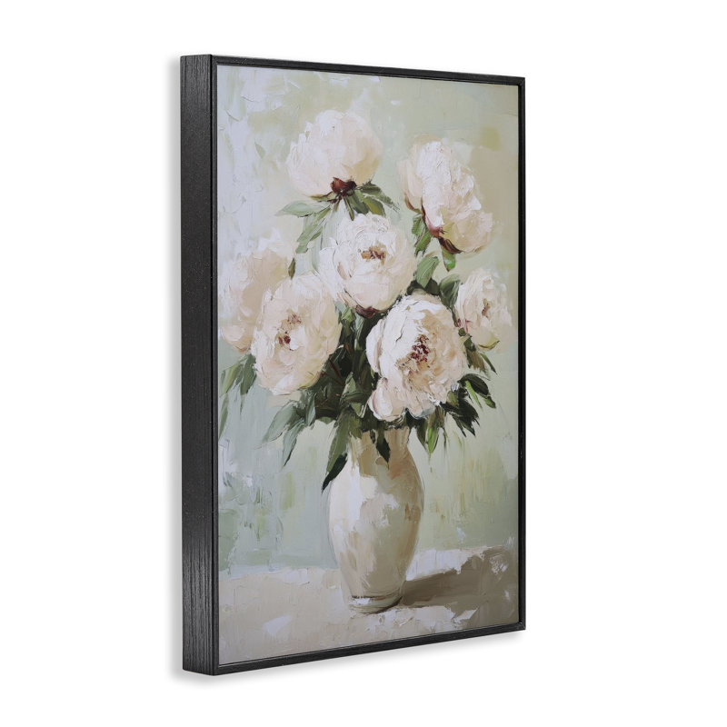 Giclée encadrée de rose pâle, par Petal Prints Design, H 18 po x l 12 po, Giclée encadrée noir minuit