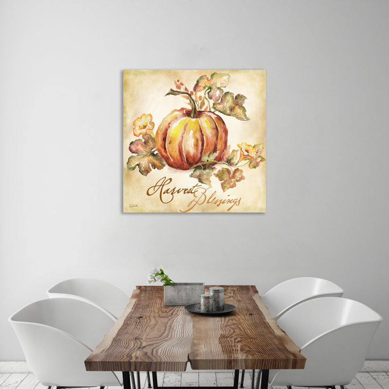 Watercolour Pumpkins: Harvest Blessings - Wrapped Canvas Painting, 76.2 cm H x 76.2cm W