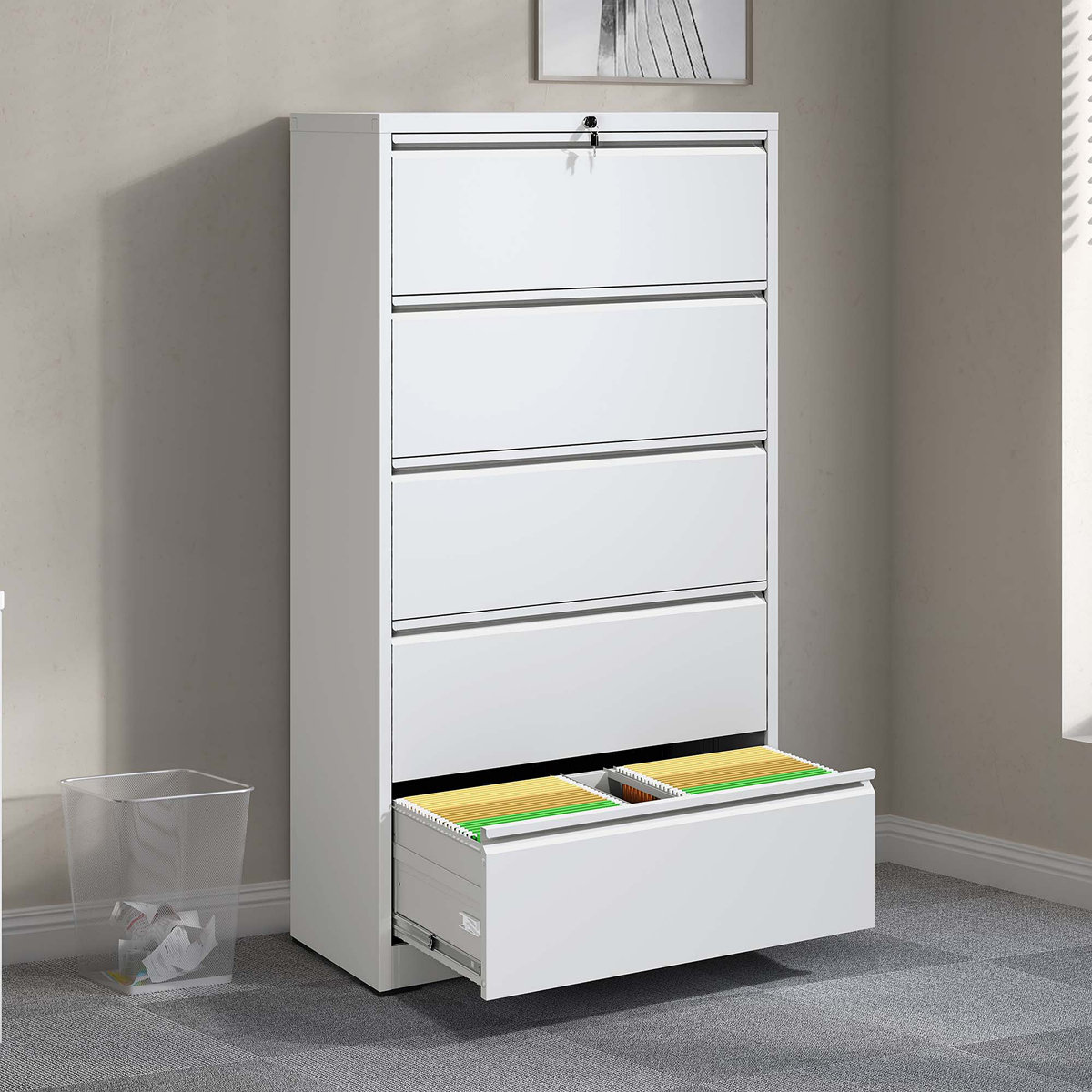 Lark Manor™ 5 Drawer Metal Lateral File Cabinet Filing Cabinet With ...