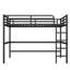 Grand lit mezzanine en métal avec fonction réduit le bruit, prise de courant et DEL intelligente, conception peu encombrante pour la configuration de la chambre à coucher, réduction de la taille des garde-corps de bureau, chambres compactes à sortie, rails de charge