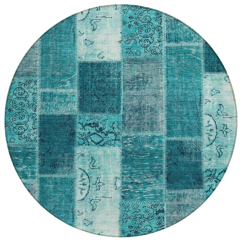 Patchwork Indoor / Outdoor Rug, Round 8'