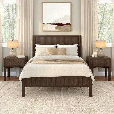 Sera Fluted Solid Wood Full Bed