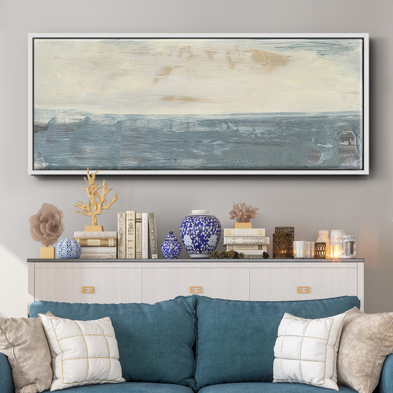 " Peace And Calm III ", White, 20" H x 50" W x 1.5" D