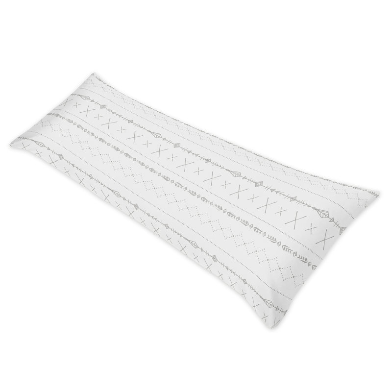 Grey and White Boho Tribal Body Pillowcase