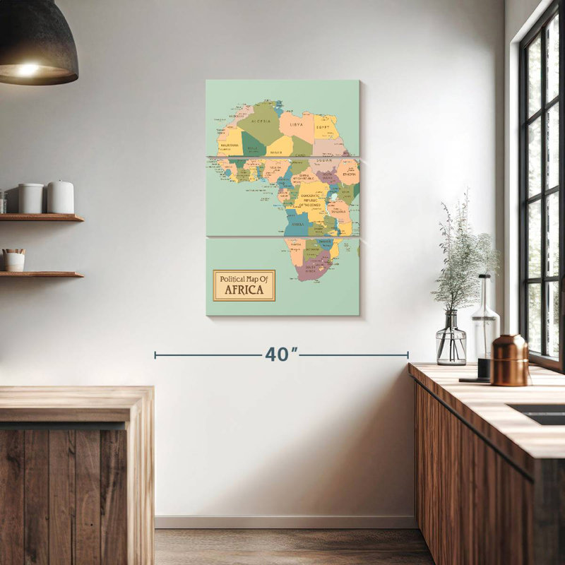 Carte politique de l'Aliaz en Afrique, H 38 po x l 24 po