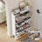 Shoe Storage Cabinet With 2 Flip Drawers & Large Drawer, Farmhouse Fluted Shoe Organizer With Metal Legs-449129134