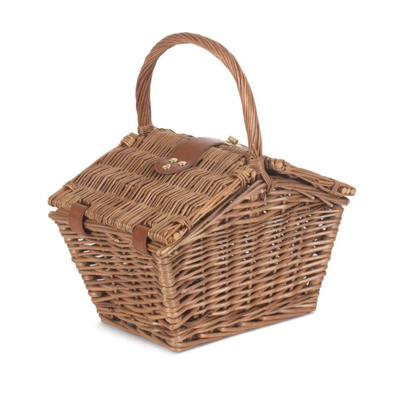 Elegant Picnic Basket, Natural, 18cm H x 28cm W x 19cm D