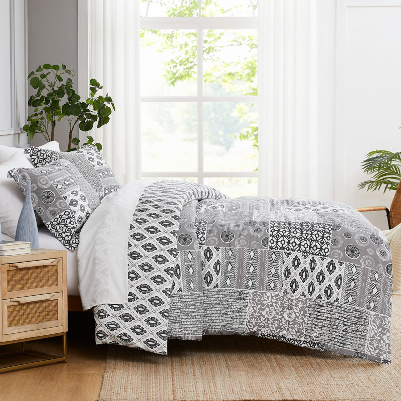 Gray King Reversible Down Alternative Microfiber Comforter Set