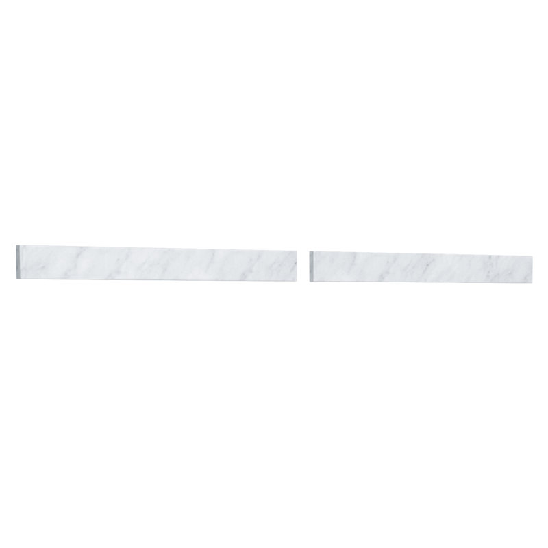 Dosseret de remplacement en marbre de Carrare de 60 pouces, Blanc / gris