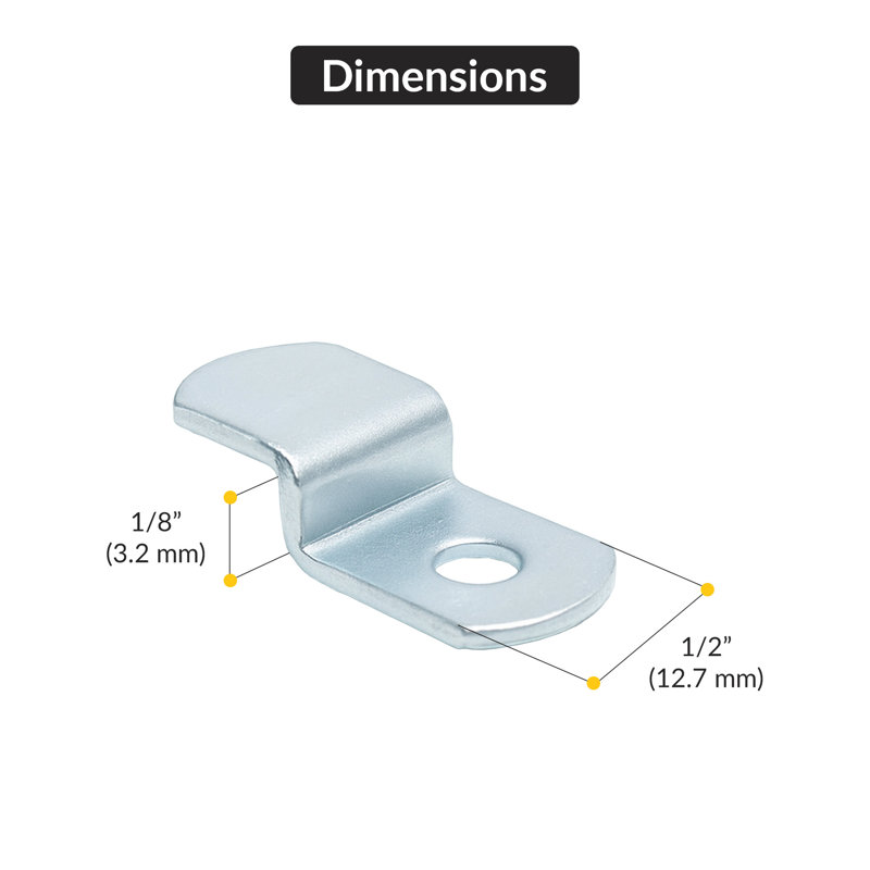 Brixwell QL3G-001-XCP100 Zinc Plated Offset Mirror Clip for 1/8" Glass - pack of 100