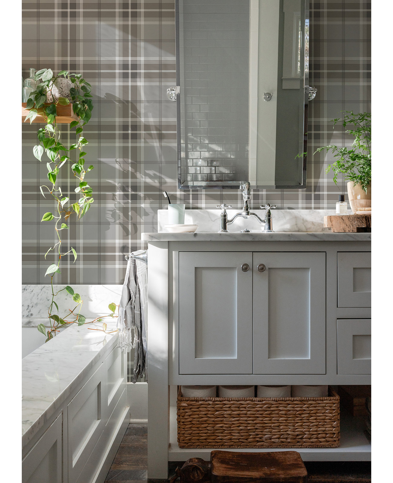 Plaid Wallpaper, Neutral
