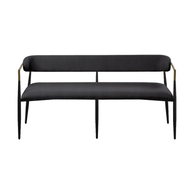 Black Chenille Bench