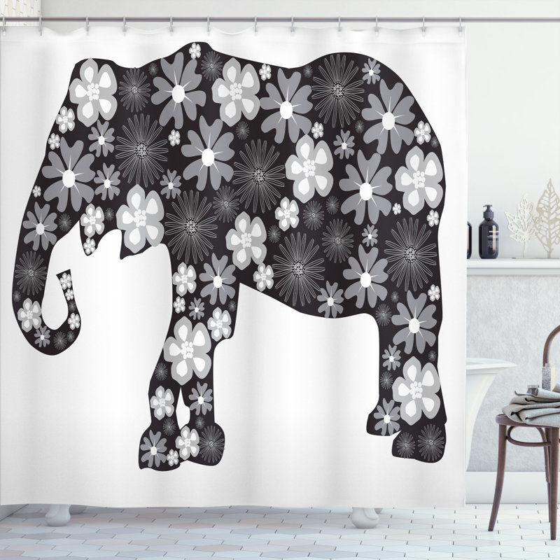 Shower Curtain with Hooks Included, 69" W x 75" L