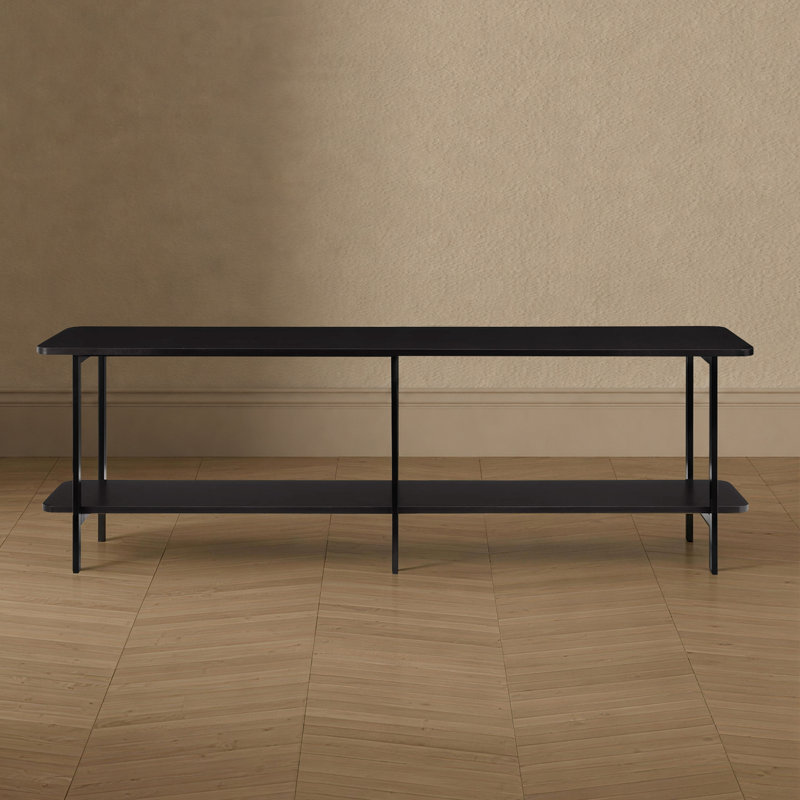 Console contemporaine 71 po avec 2 tablettes Celine, Noir