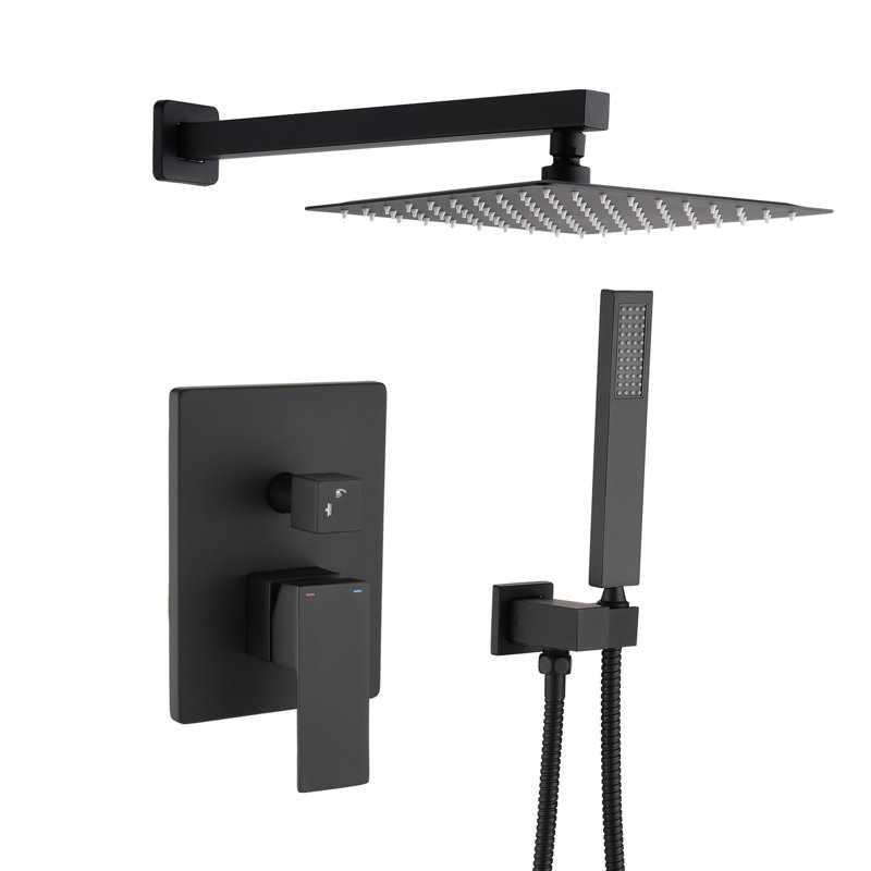 Matte Black 12" Rain Shower Head Wall Mount - Self-cleaning Nozzle For Exhilarating Bath Experience, Works With Every Standard Arm, Satisfies American Pipe Connections Soothing Shower, Connection