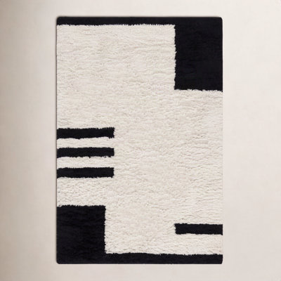 Beaufort Flatweave Area Rug in Black/Ivory