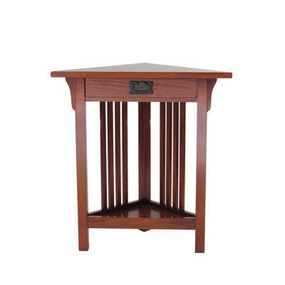 Table de bout en bois massif avec rangement 3 pieds Gurseerat