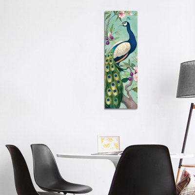 Pretty Peacock II by Julia Purinton - Wrapped Canvas Panoramic Painting