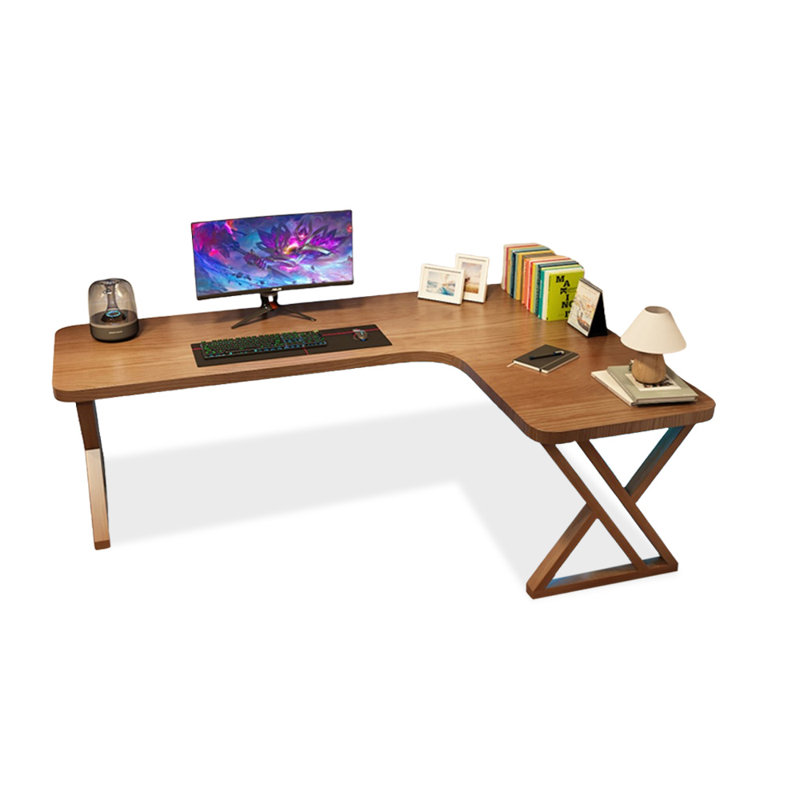 Bureaux en bois massif en L noyer, H 29,53 po x l 78,74 po x P 47,24 po, Retour à droite