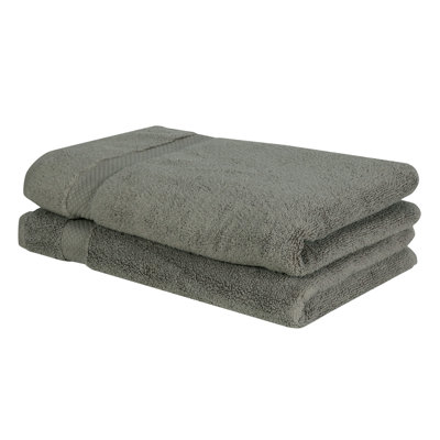 Ensemble de serviettes 100% coton Splash, serviettes essuie-mains absorbant 550 g / m² pour salle de bain, spa et usage quotidien, certifié OEKO-TEX, paquet de 2, gris