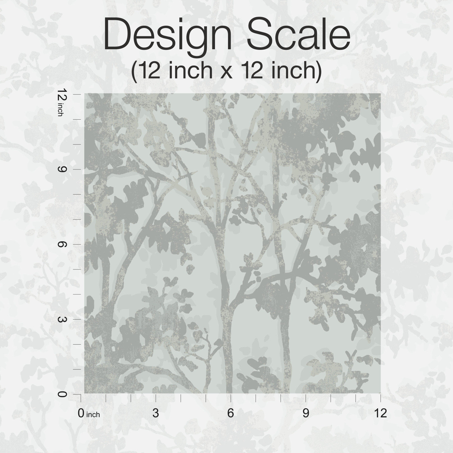 Modern Floral Wallpaper, Green/Silver
