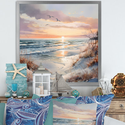 «Beach Sunset Charm In Winter II», reproduction sur toile