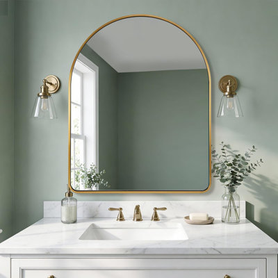 Miroir de salle de bain Malisa Cadre épais en acier inoxydable