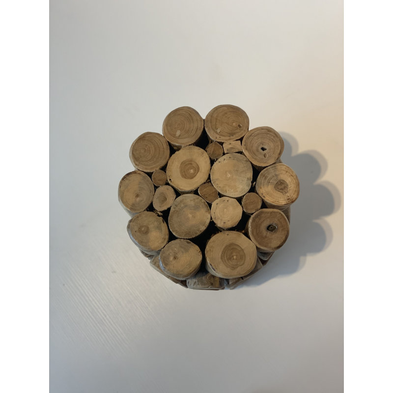 Table de bout en blocs de bois massif Ferro