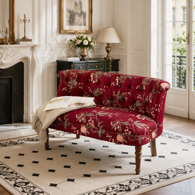 Canapé-fauteuil Salon Canapé-lit simple Canapé de style européen Fauteuil de chambre à coucher Canapé-lit (WINE red)