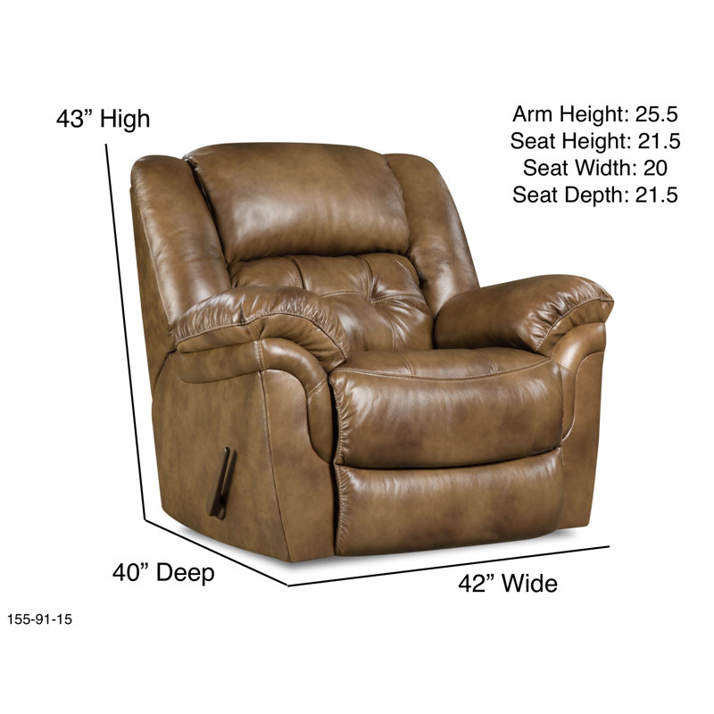 Fauteuil inclinable Denver, Cuir véritable brun