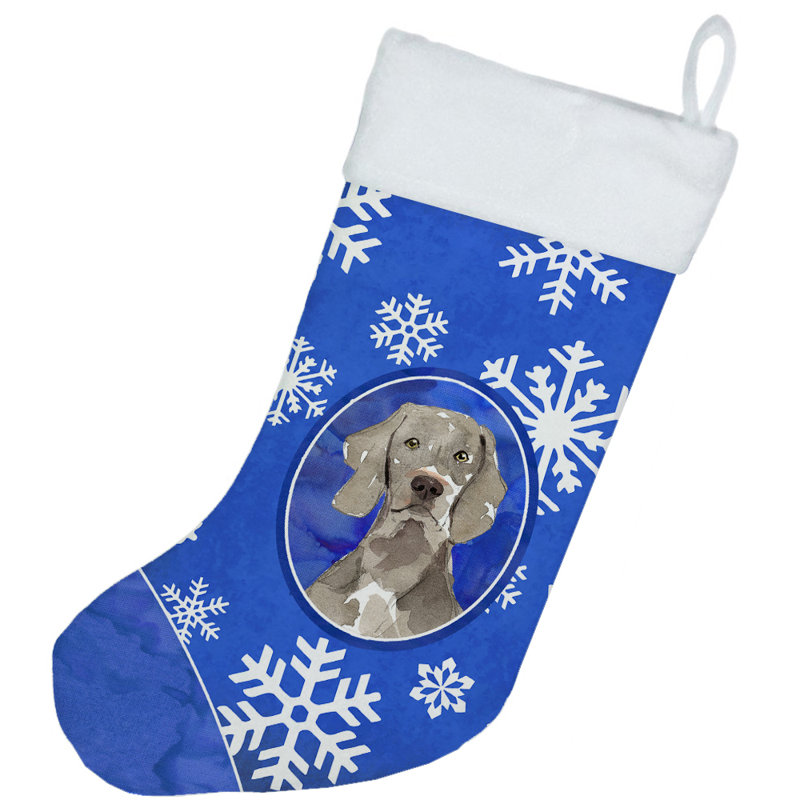Chaussette de noël winter flocons de noël, Weimaraner