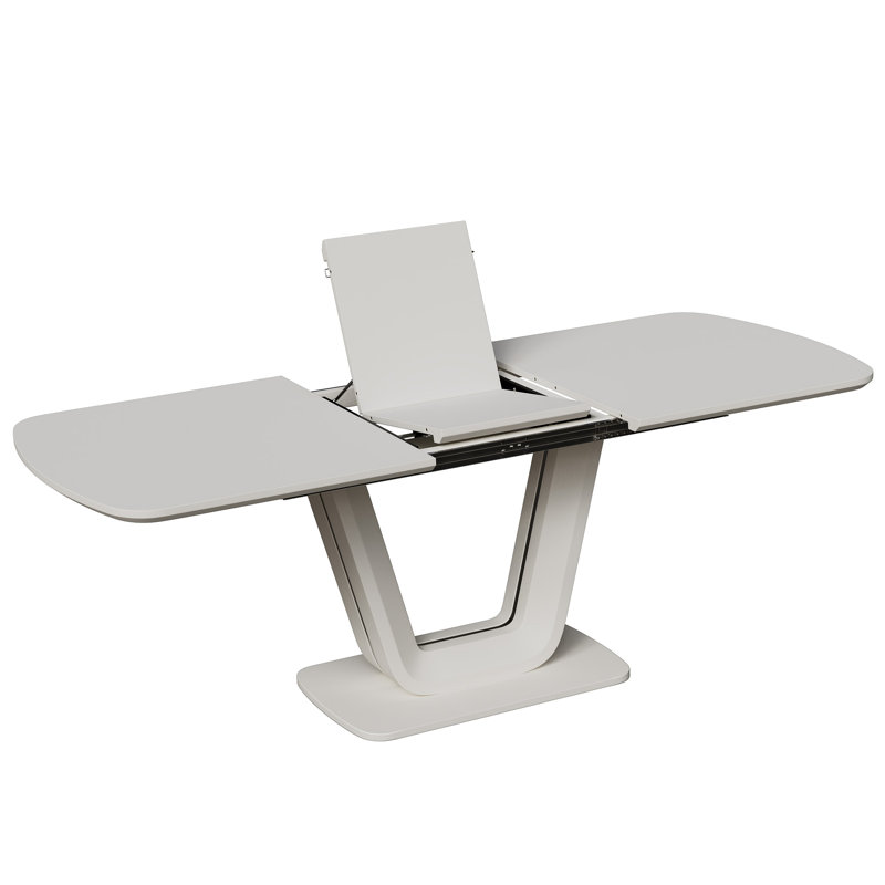 Table de salle à manger, table de salle à manger en panneau de fibres à densité moyenne et table de salle à manger extensible de style industriel moderne avec pieds en forme de U, convenant à la maison et au bureau