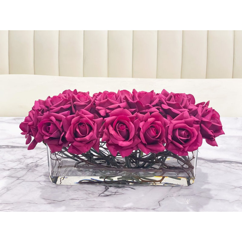 Modern White/off-white Real Touch Rose Centerpiece - Luxury Home Decor, Pink
