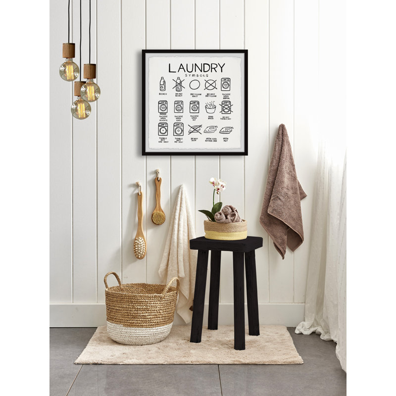 Laundry Signs - Single Picture Frame Print, 30cm H x 30cm W x 3.81cm D