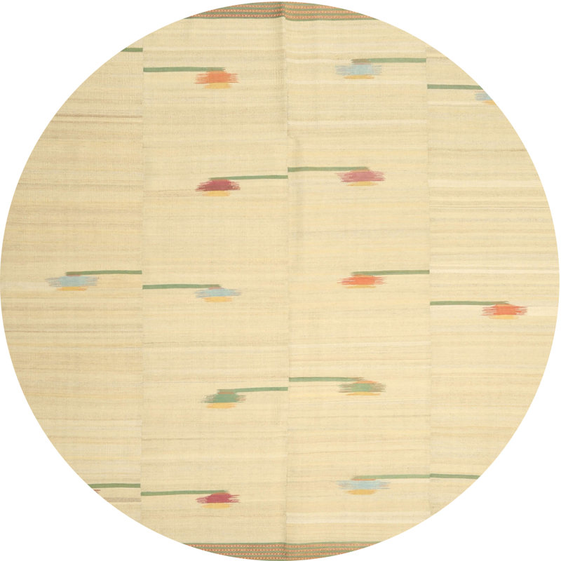 Surface beige contemporaine tapis, Rond 6 pi