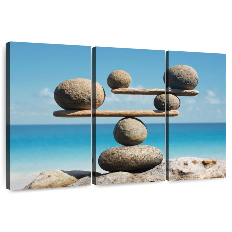 Kerrick balançant des pierres de plage, H 42 po x l 65 po