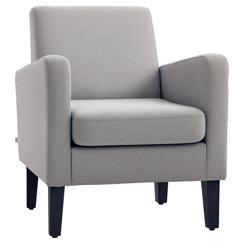 Brookview Upholstered Armchair, Light Grey Linen