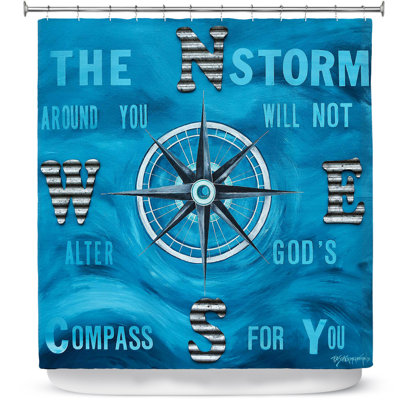 Rideau de douche simple gods nautique compass