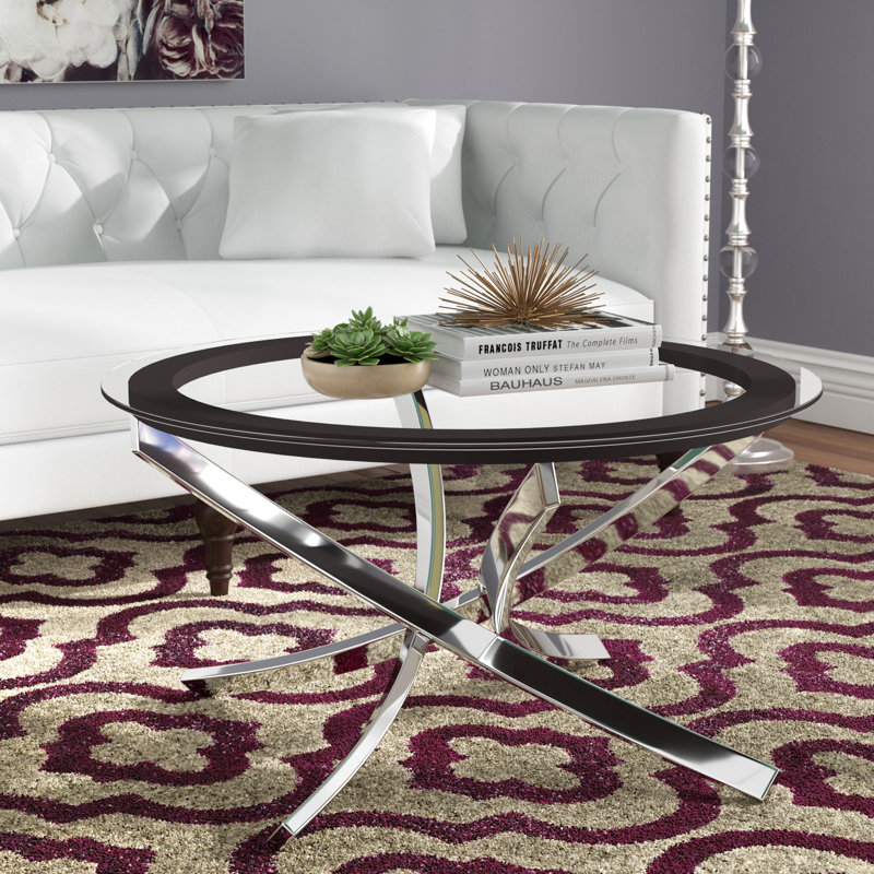Ehlert Glass Top Coffee Table, Chrome
