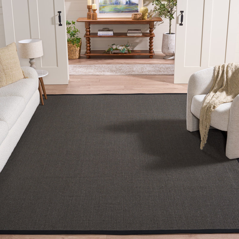 Tapis gris anthracite en jute / sisal Dollard, Rectangle 8 pi x 10 pi