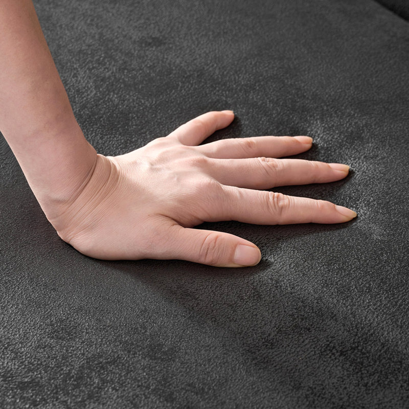 Canapé en tissu 66 po Chesterfield ‌Tech, canapé à accoudoirs roulés en tissu High-Tech, canapé rembourré de style Mid-Century, canapé 2 places pour salon, bureau, appartement, noir